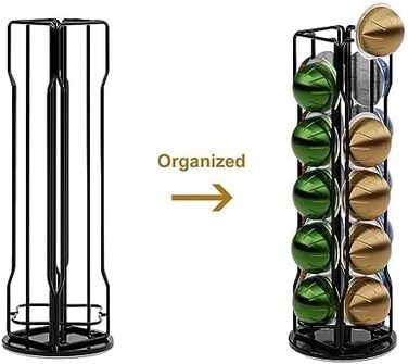 Тримач для капсул кави SEVENLINE Vertuo – органайзер для 20 капсул, сумісний з Nespresso Vertuo Line, чорний