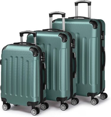 Набір валіз LEADZM 3 шт. з захистом кутів, ABS, телескопічний ручка, ручна поклажа, контрастне кольорове рішення (кремово-білий)