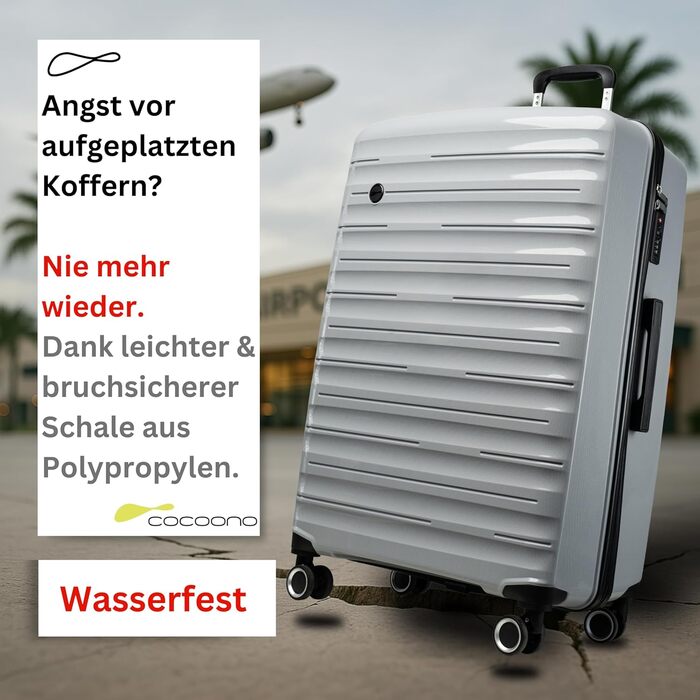 Чемодан великий 100 літрів з TSA замком: валіза, ролер, валіза з жорстким корпусом, валіза XL сірого кольору