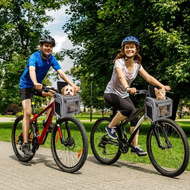 Корзина для собак на велосипед 4-в-1, розширювана сумка-рюкзак, з сітковими вікнами та дверима, для котів та собак