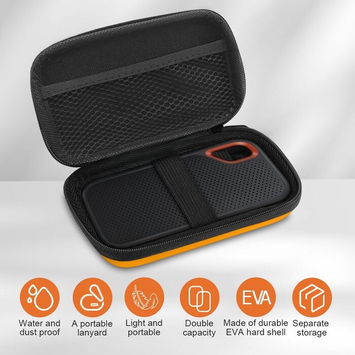 Органайзер для кабелів та гаджетів: універсальна дорожня сумка для USB-кабелів, Powerbank та USB-накопичувачів (Помаранчевий)