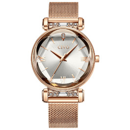 Жіночий годинник CIVO: водонепроникний, мінімалістичний, кварцовий, стильний, елегантний, повсякденний | Y-7 Рожеве золото/Срібло