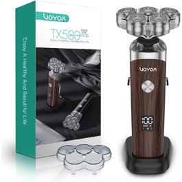 Електричний чоловічий бритва VOYOR TX500 5D з LED дисплеєм та бездротовою зарядкою (150 хв)