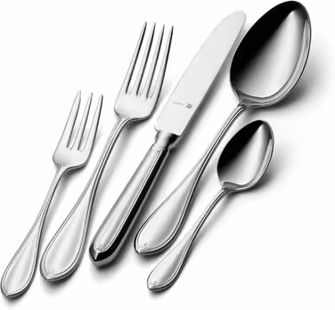 WMF Premiere Cutlery Set, 12 Place Settings, 66 Pieces, 60 Pieces with Serving Utensils, Hollow-Ground Knives, Cromargan protect polished, scratch-resistant, dishwasher-safe, 66-piece Single