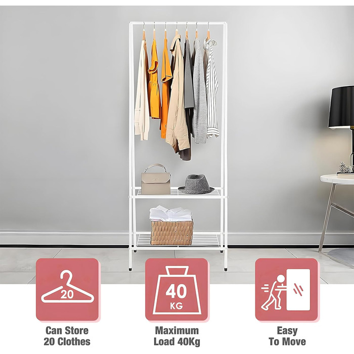 Легкий стійкий вішак для одягу на колесах - Clothes Rack