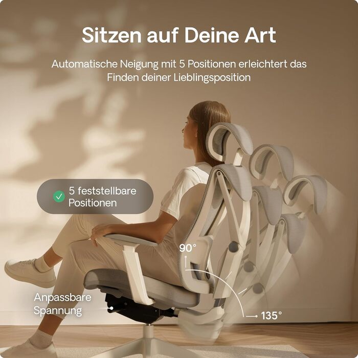 Офісний стіл Desktronic з регулюванням висоти та підтримкою попереку | Комп'ютерний стілець з широким м'яким сидінням (Сірий)