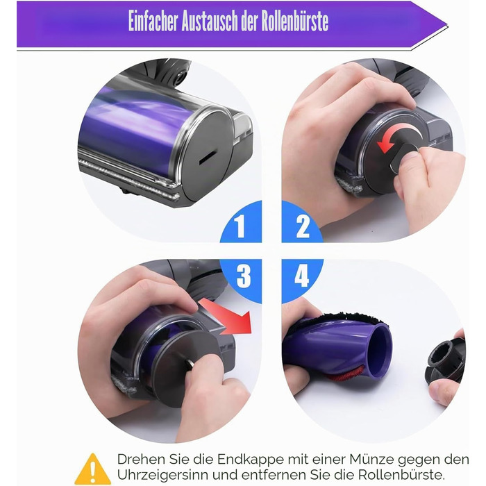 Насадка-турбощітка для пилососа Dyson V7 V8 V10 V11 V15: оригінальна щітка з прямим приводом для твердих підлог та килимів