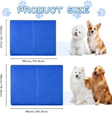 Килимок охолоджуючий для собак та котів, самоохолоджуючий, 65x50 см, з нетоксичним гелем