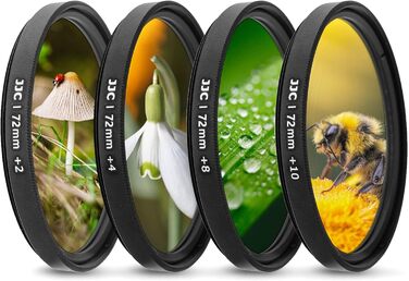 Набір макрофільтрів JJC 58 мм (+2, +4, +8, +10) для Canon EOS 90D 80D 5DII 5DIII 60D 70D та інші камери з об'єктивом 58 мм, + сумка для фільтрів