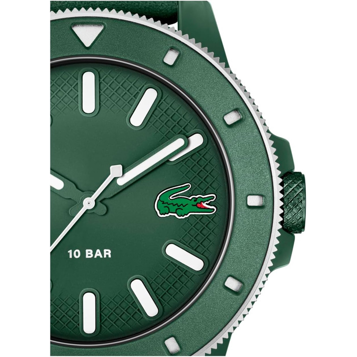 Годинник Lacoste 12.12 Scuba чоловічий, кварцовий, силіконовий ремінець (зелений)