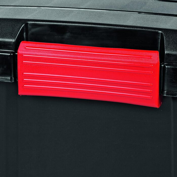 Iris Ohyama Large Plastic Storage Box, 170 L Garage Storage Box, BPA-Free, SIA-1000, Black, Stackable, Clasp Fasteners – B104 x T50 x H50 cm