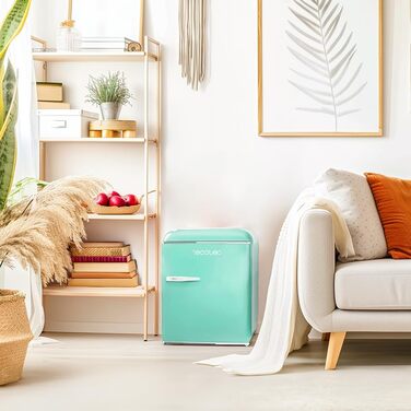 Cecotec 45L Retro Mini Refrigerator - Bolero CoolMarket TT Origin Red - Compact Tabletop Fridge with Freezer Compartment
