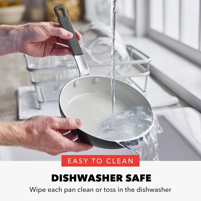 Набір посуду GreenPan x Bobby Flay 13 предметів: професійне алюмінієве покриття Ceramic Non-Stick, індукційне дно, силіконові ручки, безпечний для здоров'я, сумісний з плитою та духовкою