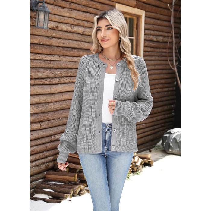 Жіноча в'язана жилетка Zeagoo Kurz - короткий кардиган, відкритий зріз, з ґудзиками, елегантний, повсякденний, світло-сірий, розмір XXL