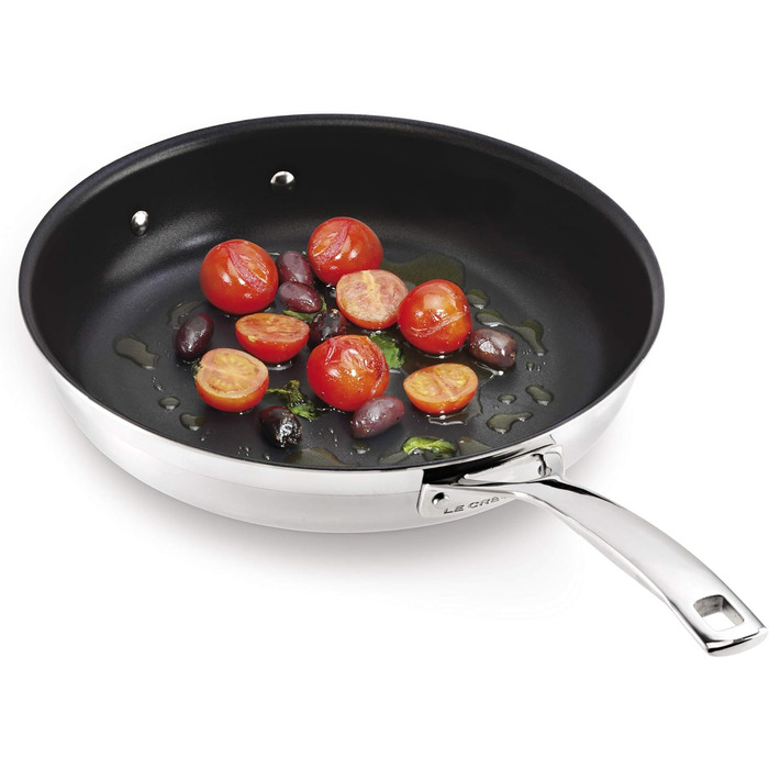 Набір сковорідок Le Creuset з нержавіючої сталі 3-шарової, 2 шт, Ø 24-28 см, сріблястий, для всіх плит (індукція, духовка)