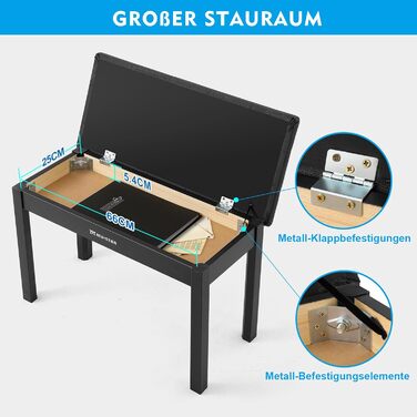 Електронне піаніно MUSTAR 88 клавіш з табуретом, цифрове піаніно, чорне, USB/MIDI, для початківців