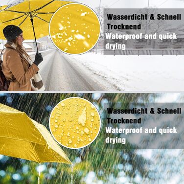 Зонт чоловічий/жіночий/дитячий Herreicher - автоматичний, штормостійкий, легкий, компактний, 102 см, 10 ребер (жовтий)