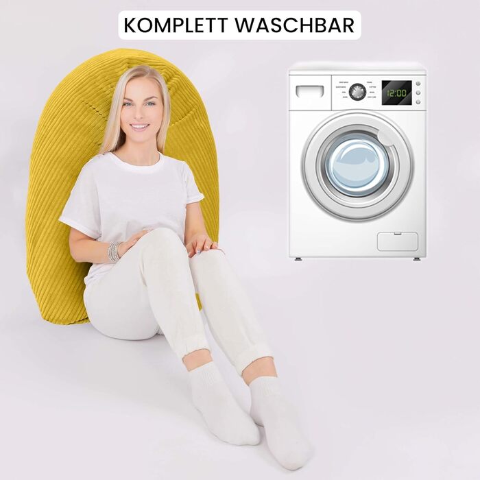 Подушка для годування та вагітності Amilian Stillkissen XXL 170 см - для сну на боці - з наповнювачем та знімним чохлом