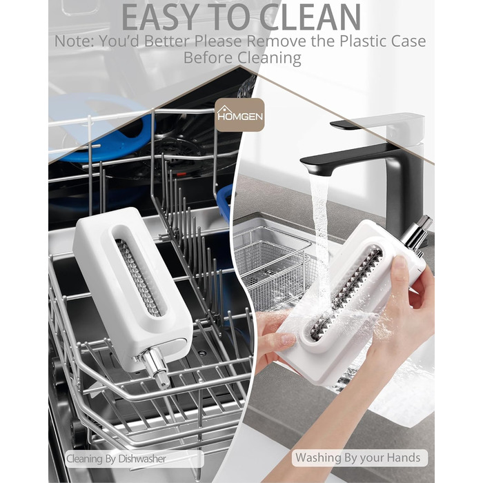 Насадка для KitchenAid – м'ясорубка HOMGEN з нержавіючої сталі, біла, для всіх моделей, м'ясокрут із зубчастими шестернями