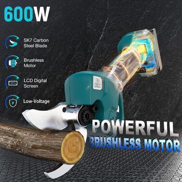 Акумуляторний секатор професійний для Makita 18В, LCD дисплей, діаметр різу до 40 мм, для гілок, кущів і стовбурів (без акумулятора)