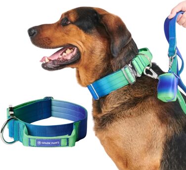 Spark Paws Tactical Dog Collar – Robust, Premium Quality, Thick and Durable for Large and Medium-Sized Dogs - Lime Wave - M, 5cm
