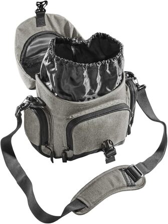 Сумка для камери Mantona Premium: підходить для DSLR та DSLM камер з об'єктивом (з захистом від пилу, м'яким плечовим ременем, застібкою-кліпсою, регульованим внутрішнім відділенням) тауп L Тауп