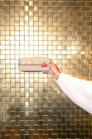 Подарунковий набір косметичок reisenthel Beautycase: косметичка та прямокутна сумка Metallic Dots Coffee (17x18x17 см та 21x8x4 см)