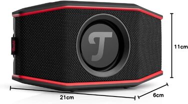 Портативна Bluetooth-колонка Teufel ROCKSTER GO 2 для зовнішнього використання, чорно-червона