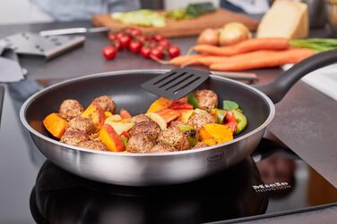 RÖSLE Frying Pan Set Basic Line Ø 20 cm, 24 cm with ProPlex non-stick coating, 18/10 stainless steel, silver/black (Ø 24 cm)