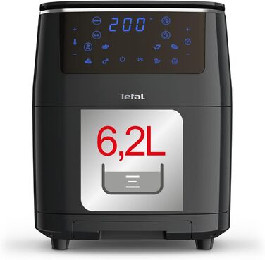 Аерофритюрниця Tefal FW2018 Easy Fry Grill & Steam 3-в-1: аерофритюрниця, гриль і пароварка, 7 програм, 6,5 л, енергозберігаюча, без олії, чорна, XXL – здорова кухня