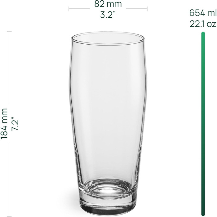 Набір склянок FLINT для пива та коктейлів 650 мл, 4 шт., прозорі, Classic Collection, для посудомийної машини
