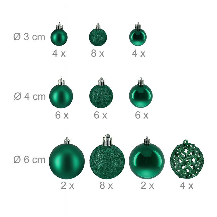 Relaxdays Set of 50 Christmas Baubles