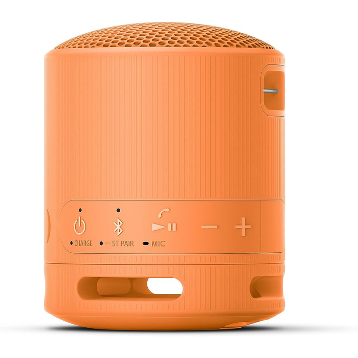 Портативна Bluetooth колонка Sony SRS-XB100 помаранчевого кольору: вологозахист IP67, до 16 год роботи, з ремінцем