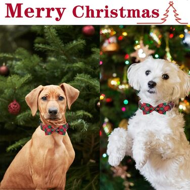 Нашийник для собак Unique Style Paws з знімною метеликом, для малих, середніх та великих собак, регульований, XXS-XL (XL, 1 шт., Christmas Green)