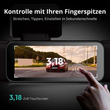Dashcam BOTSLAB G980H 4-канальна з GPS, WiFi, IPS-дисплеєм та Super Night Vision, 3K+3*1080P, 128GB SD, G-Sensor, Loop-запис, Park Monitoring
