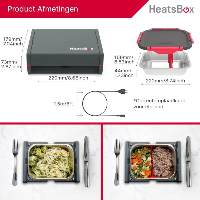 Електрична термобокс Faitron HeatsBox 90W: підігрів їжі для дорослих та дітей, з нержавіючою сталею, витокозахист