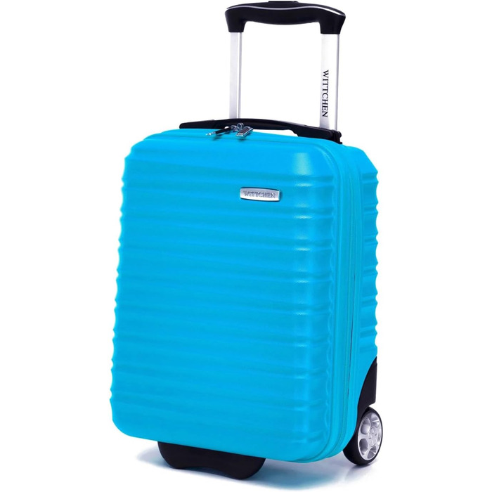 Чемодан на колесах Wittchen Groove Line L, великий, з ABS-пластику, 4 колеса, кодовий замок, чорний (підходить для Lufthansa/Eurowings/Ryanair)