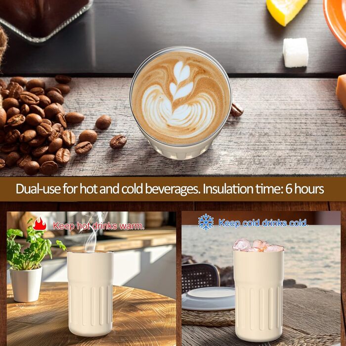 Термокружка для кави HomeAlexa з цифровим дисплеєм, 410 мл, нержавіюча сталь 316, ізольована, з кришкою, для подорожей