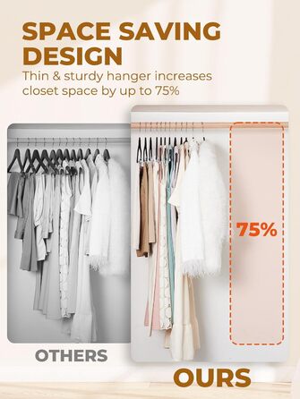 Набір вешалок для суконь та спідниць HOUSE DAY, 24 шт, чорні, з кліпсами, ультратонкі, антиковзаючі, економія місця