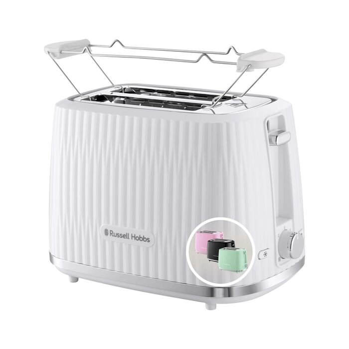 Тостер Russell Hobbs Eden - 2 відділення, 6 рівнів підсмажування, білий