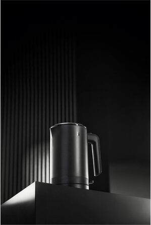 WMF Kitchenminis Mini Travel Kettle Stainless Steel 0.8l, Electric Kettle with Scale Filter, 1800 W, Small Teakettle, Stainless Steel, Black Deep Black