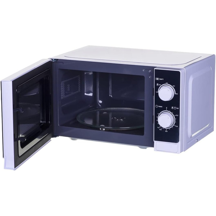 Мікрохвильова піч SHARP R200BKW Solo, 20 л, 800 Вт, 5 рівнів потужності, таймер, функція розморожування за вагою, енергозберігаючий режим, скляний піднос 25,5 см, чорний колір