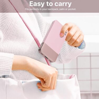 Power Bank NOBIS 35W 10000mAh з цифровим дисплеєм, USB-C, PD, QC, рожевий