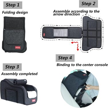 Автокрісло для собак у центральній консолі, сіре, для маленьких собак, котів та домашніх тварин