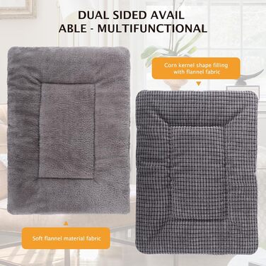 Dog Bed Soft and Warm Mat Dog Cushion Washable Cozy Reversible Pet Sofa Cushion PS085 (106x71 cm, Grey)