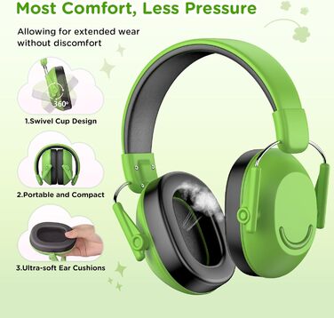 Навушники шумозахисні для дітей Link Dream, SNR 30dB, для аутизму, подорожей, навчання (блакитний/зелений)