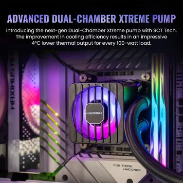 ENERMAX LIQMAXFLO 240 - Рідинний кулер для CPU з RGB підсвічуванням (LGA 1700, 1200, AM5, AM4) - Енермак