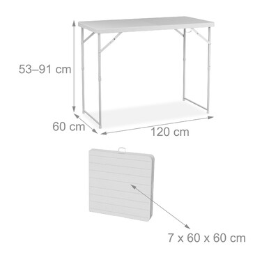 Relaxdays Folding and Height-Adjustable Garden Table