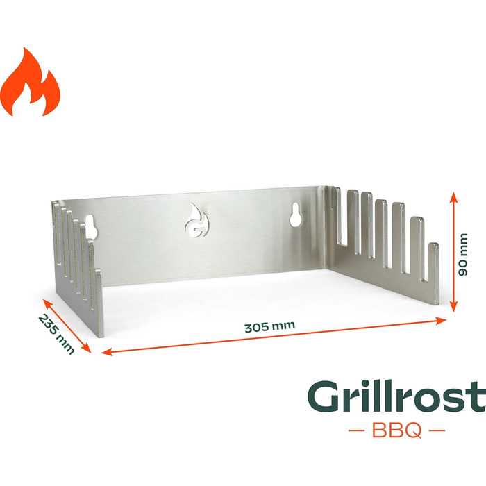 Оригінальний тримач решітки для керамічних грилів Grillrost.com, 5 мм нержавіюча сталь, масивний органайзер для гриля
