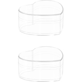 Круглі акрилові контейнери з кришкою, прозорі, 2 шт, 15x2,6 см, для зберігання солодощів, пігулок, нігтів, бісеру, дрібних прикрас